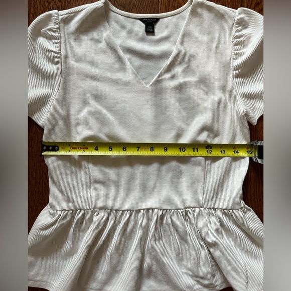 Ann Taylor Puff Sleeve Peplum Top - Picture 4 of 7